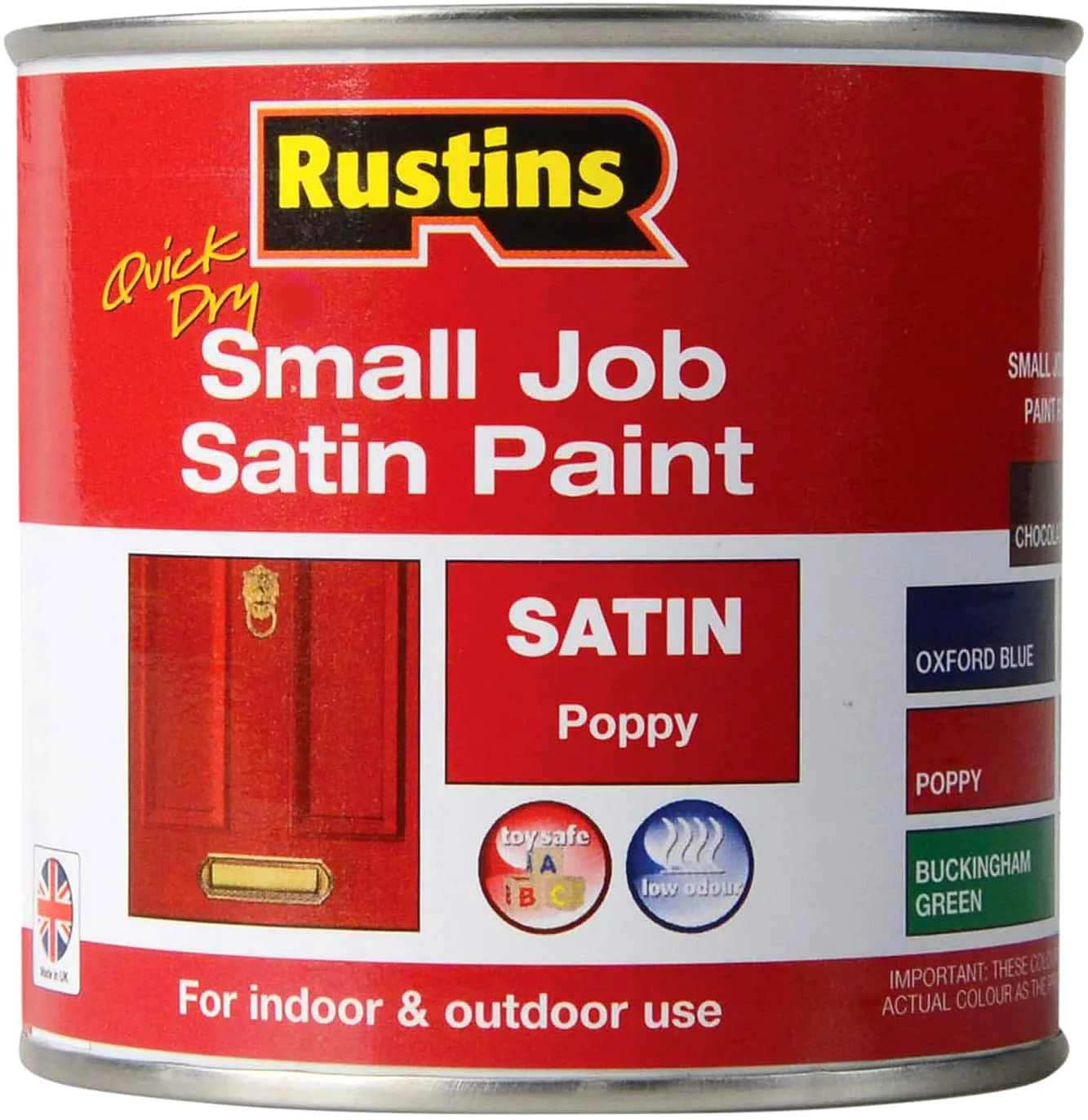 Rustins Quick Dry Small Job Satin Poppy Paint 250ml