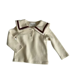 Sailor Top Ivory with Maroon Trim