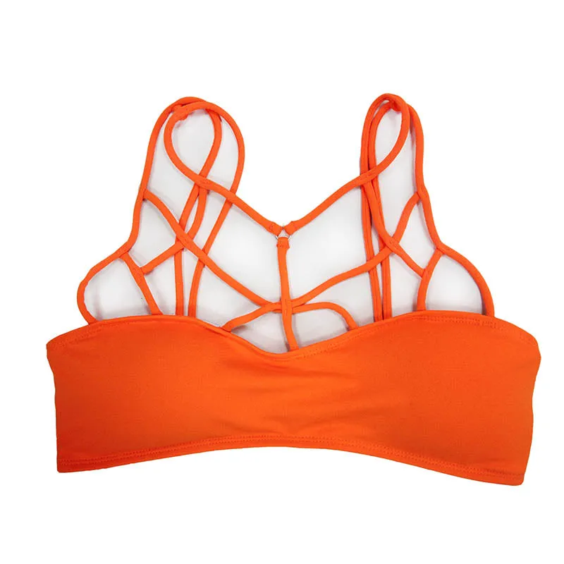 Sexy Strappy Front Bra #Orange #Sports Bra