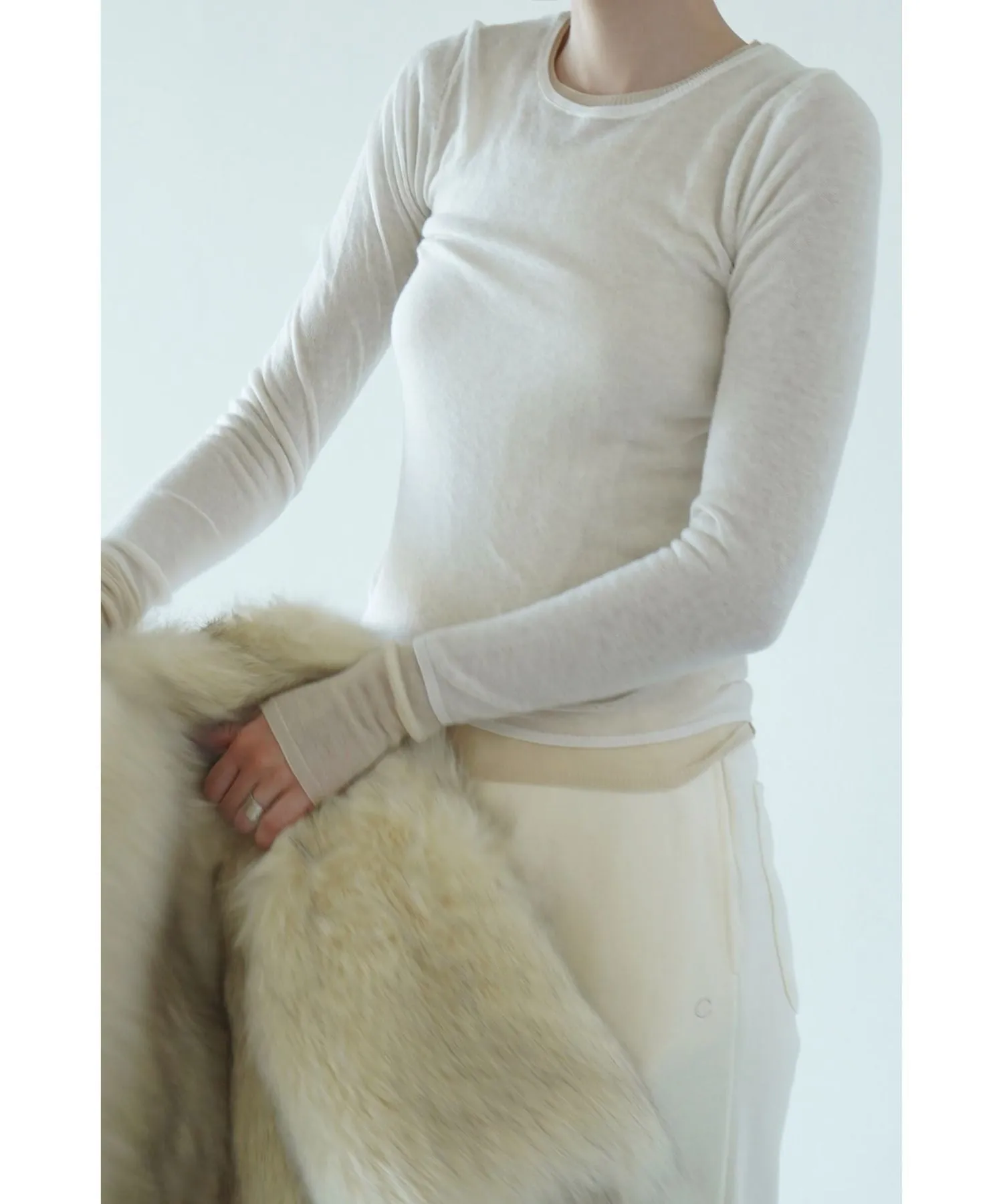 Sheer Layered Knit Tops