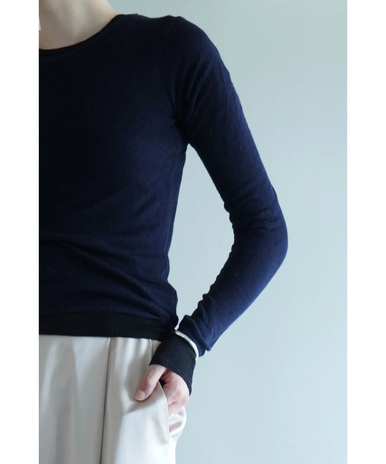 Sheer Layered Knit Tops