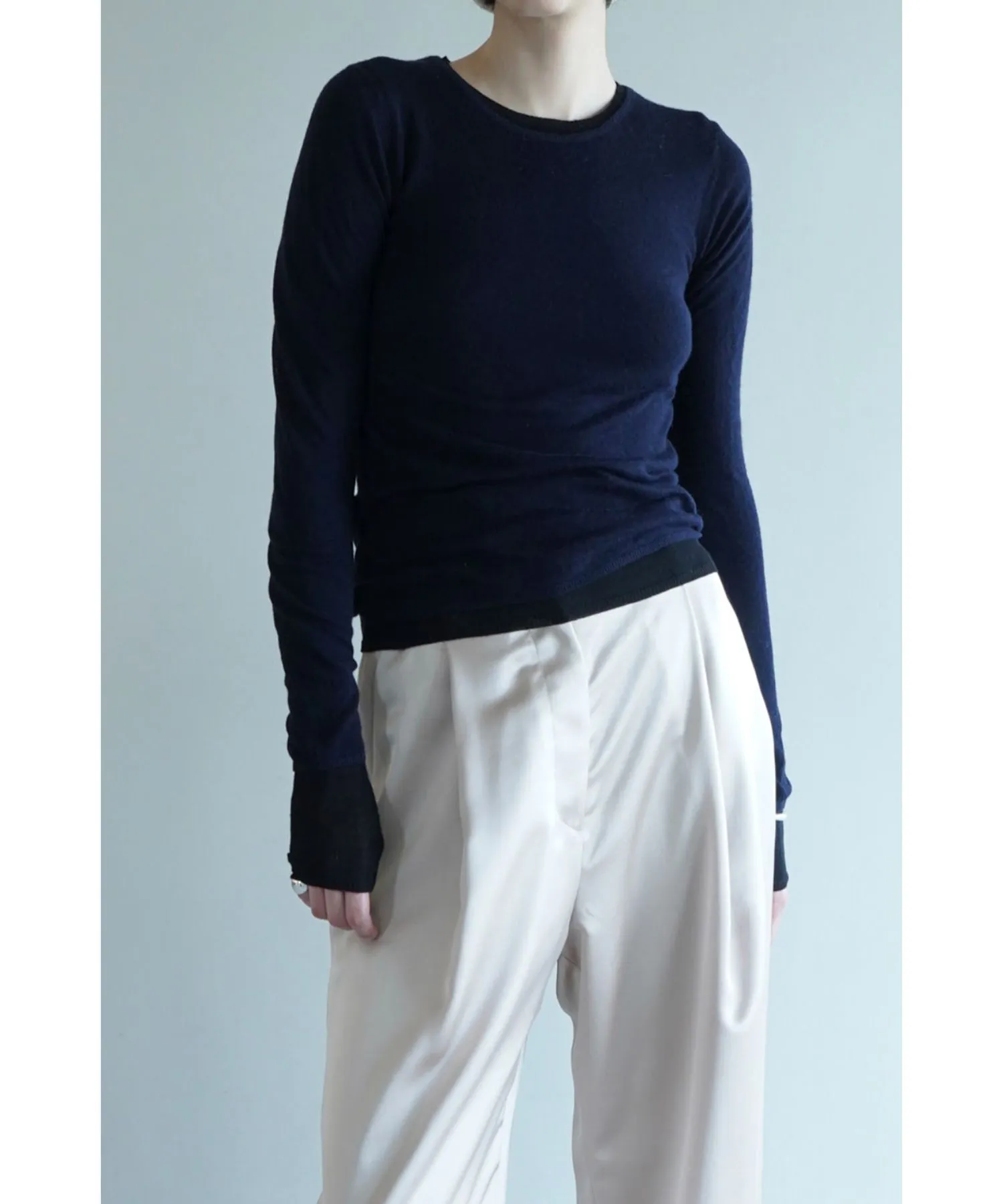 Sheer Layered Knit Tops