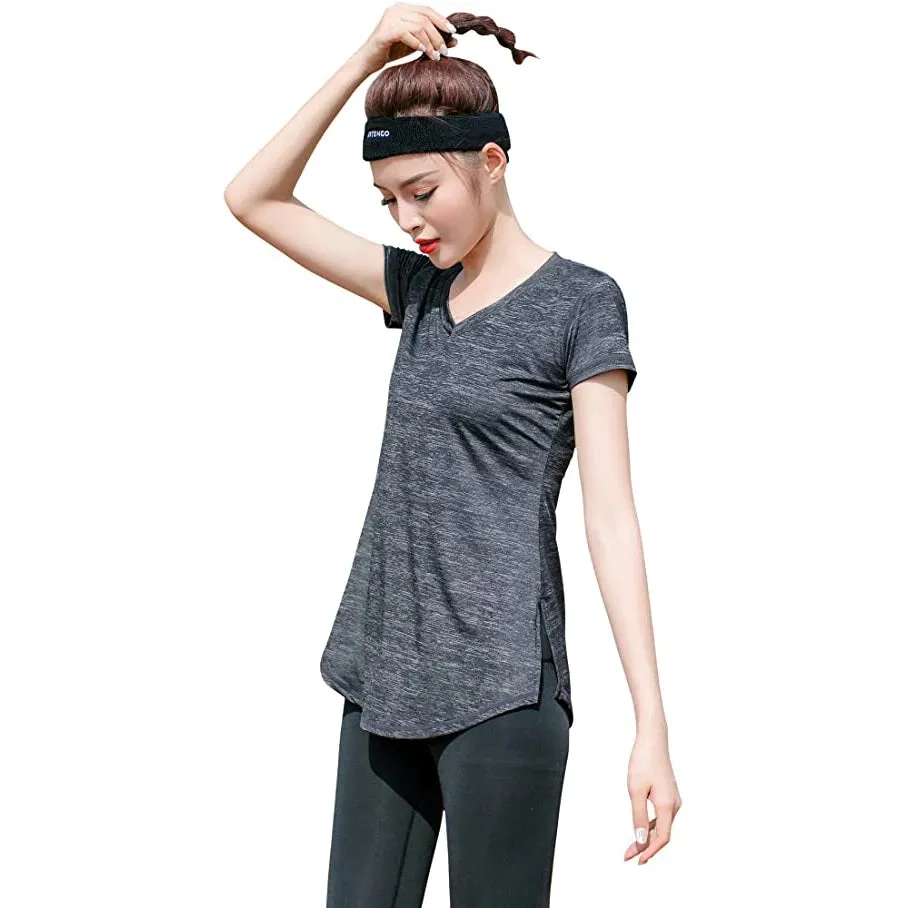 Sidiou Group Anniou Breathable Elastic Fitness Top Outdoor UPF 50  Sun Protective Sports Top Quick Dry Yoga Running Training T Shirt