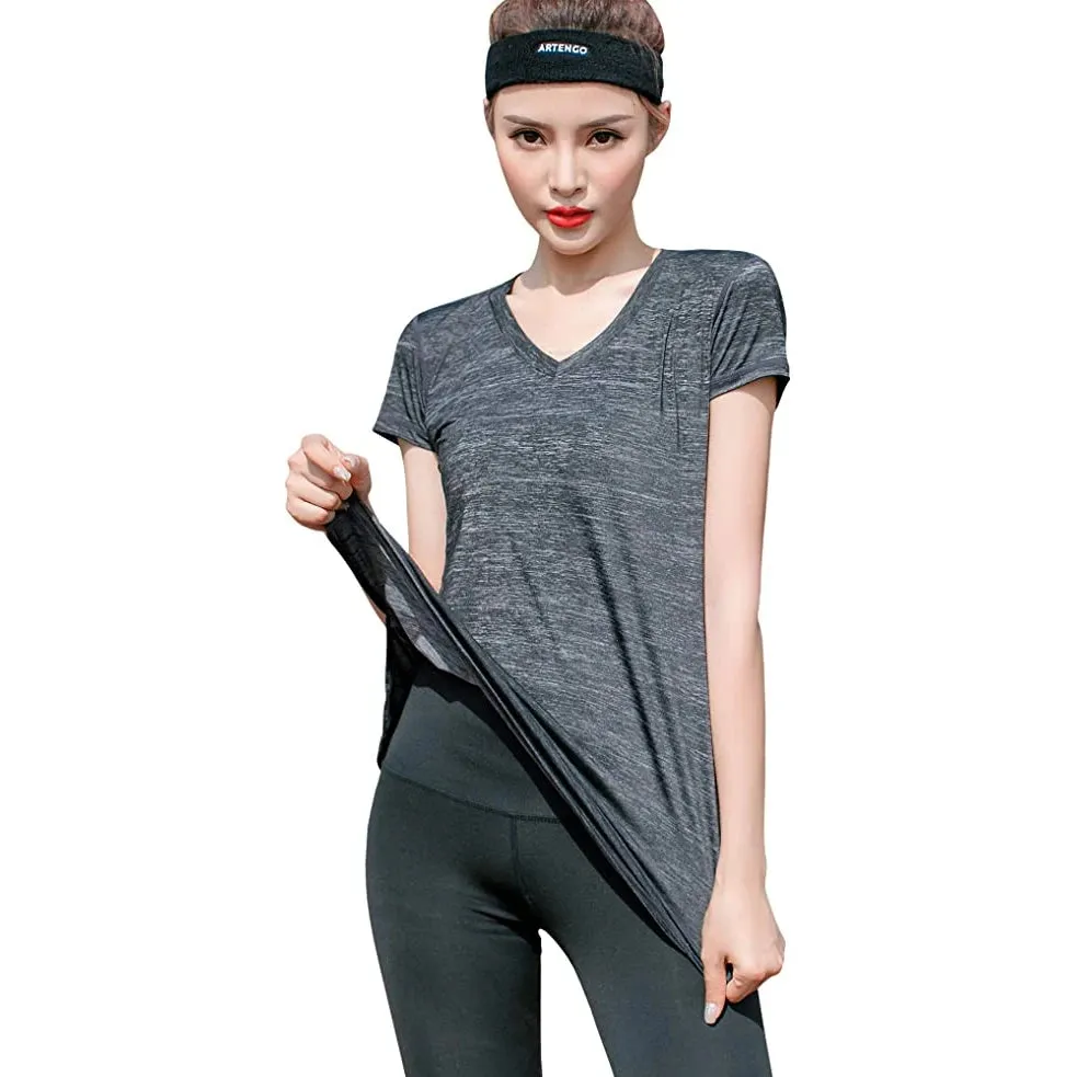 Sidiou Group Anniou Breathable Elastic Fitness Top Outdoor UPF 50  Sun Protective Sports Top Quick Dry Yoga Running Training T Shirt
