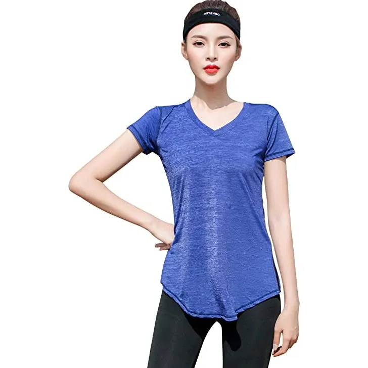 Sidiou Group Anniou Breathable Elastic Fitness Top Outdoor UPF 50  Sun Protective Sports Top Quick Dry Yoga Running Training T Shirt
