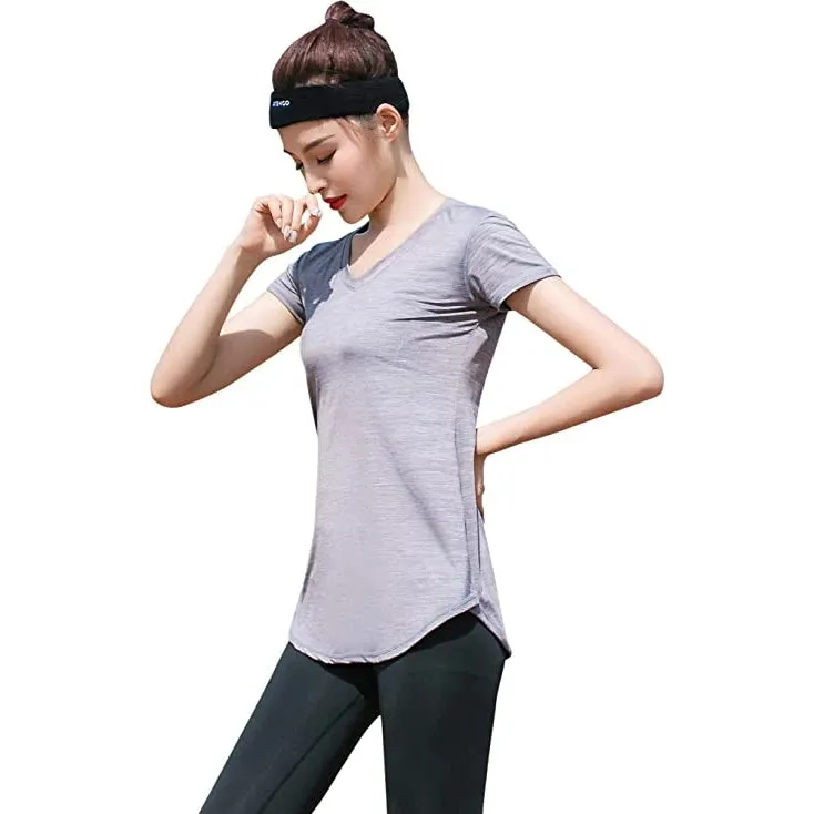 Sidiou Group Anniou Breathable Elastic Fitness Top Outdoor UPF 50  Sun Protective Sports Top Quick Dry Yoga Running Training T Shirt