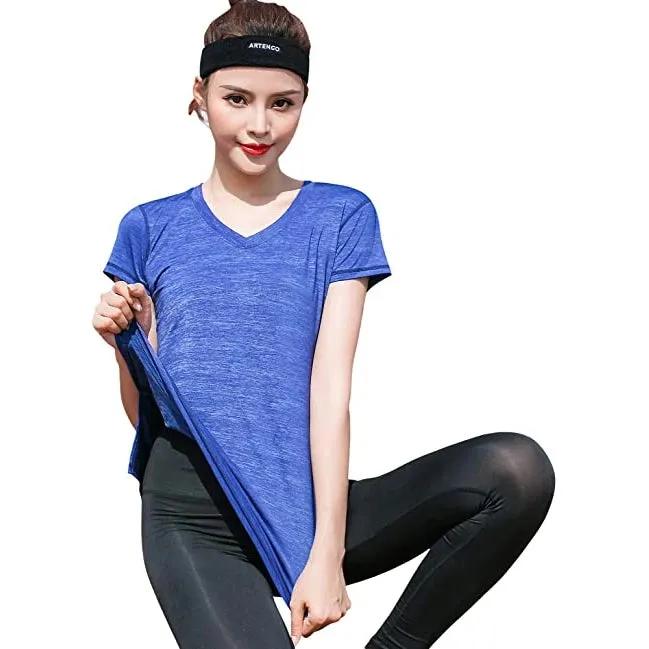 Sidiou Group Anniou Breathable Elastic Fitness Top Outdoor UPF 50  Sun Protective Sports Top Quick Dry Yoga Running Training T Shirt