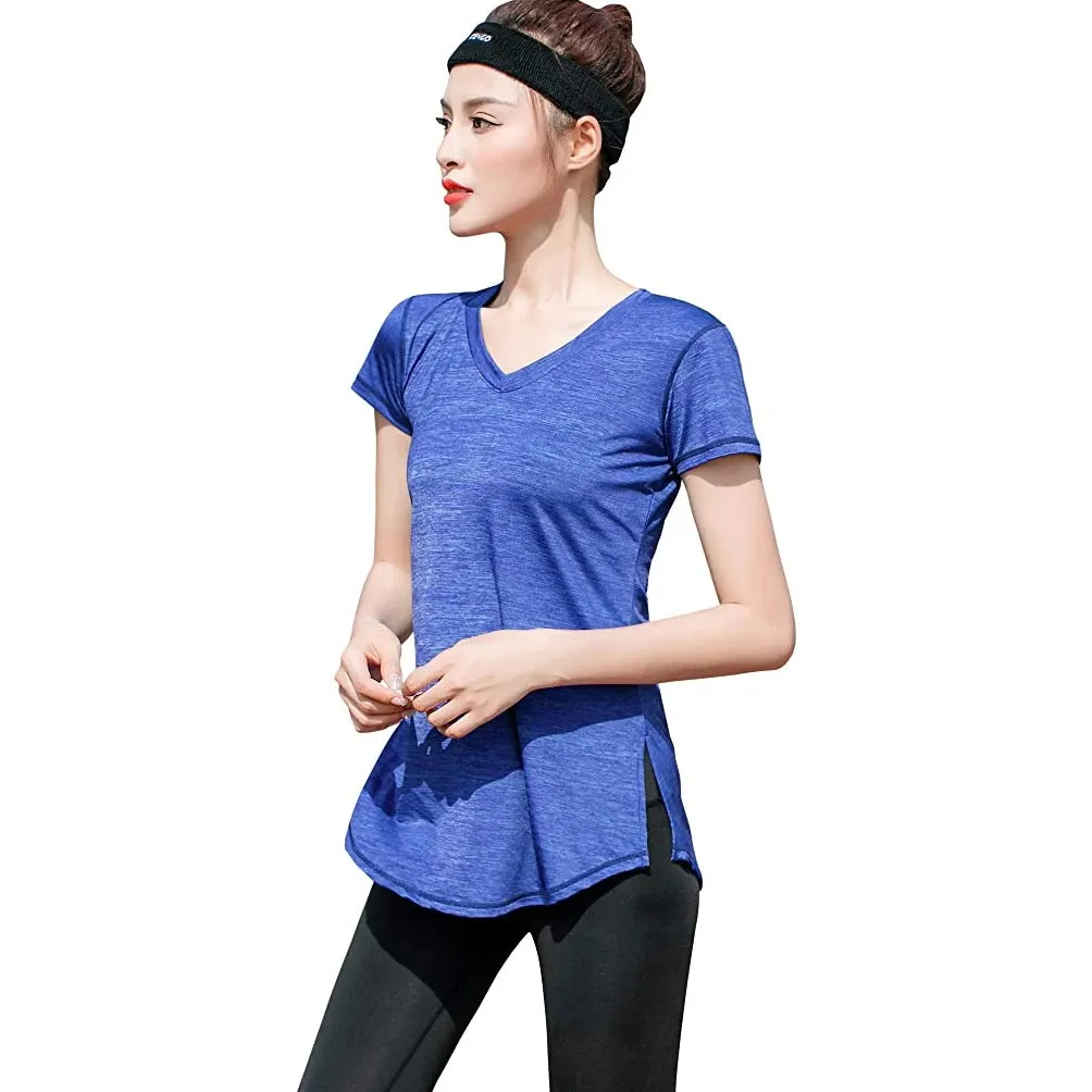 Sidiou Group Anniou Breathable Elastic Fitness Top Outdoor UPF 50  Sun Protective Sports Top Quick Dry Yoga Running Training T Shirt
