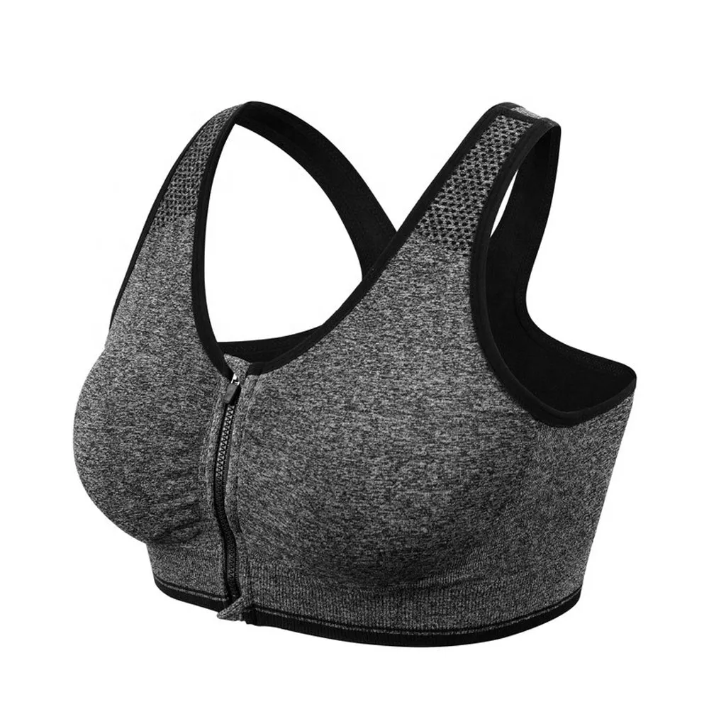 Sidiou Group Sports Bra Front Zip Wear Tops Women Yoga Bra Plus Size Gym Sexy Fitness Clothing
