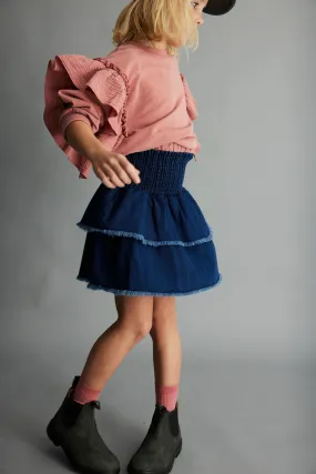 SOFT FLEECE RUFFLES SWEATSHIRT