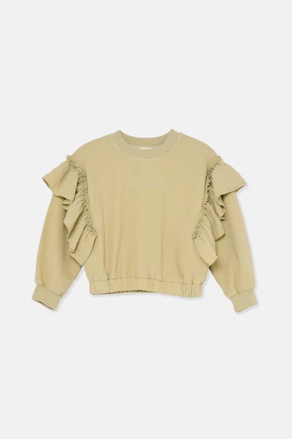 SOFT FLEECE RUFFLES SWEATSHIRT