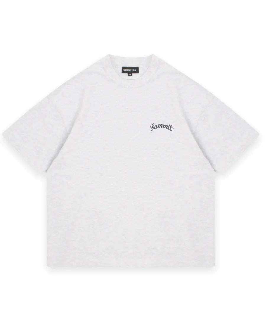 Summit T Shirt Chain Stitch Marl Grey