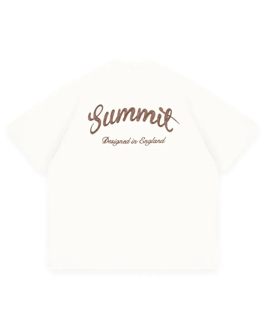 Summit T Shirt Chain Stitch Off White