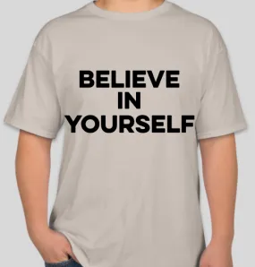 The Politicrat Daily Podcast Believe In Yourself sand unisex t-shirt