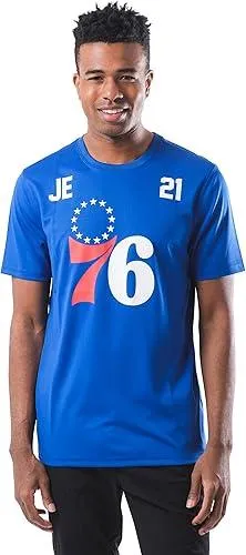 Ultra Game NBA Official Men‚Äôs Super Soft Players T-Shirt - Unisex, Philadelphia 76ers - Joel Embiid, Team Color|Philadelphia 76ers