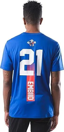 Ultra Game NBA Official Men‚Äôs Super Soft Players T-Shirt - Unisex, Philadelphia 76ers - Joel Embiid, Team Color|Philadelphia 76ers