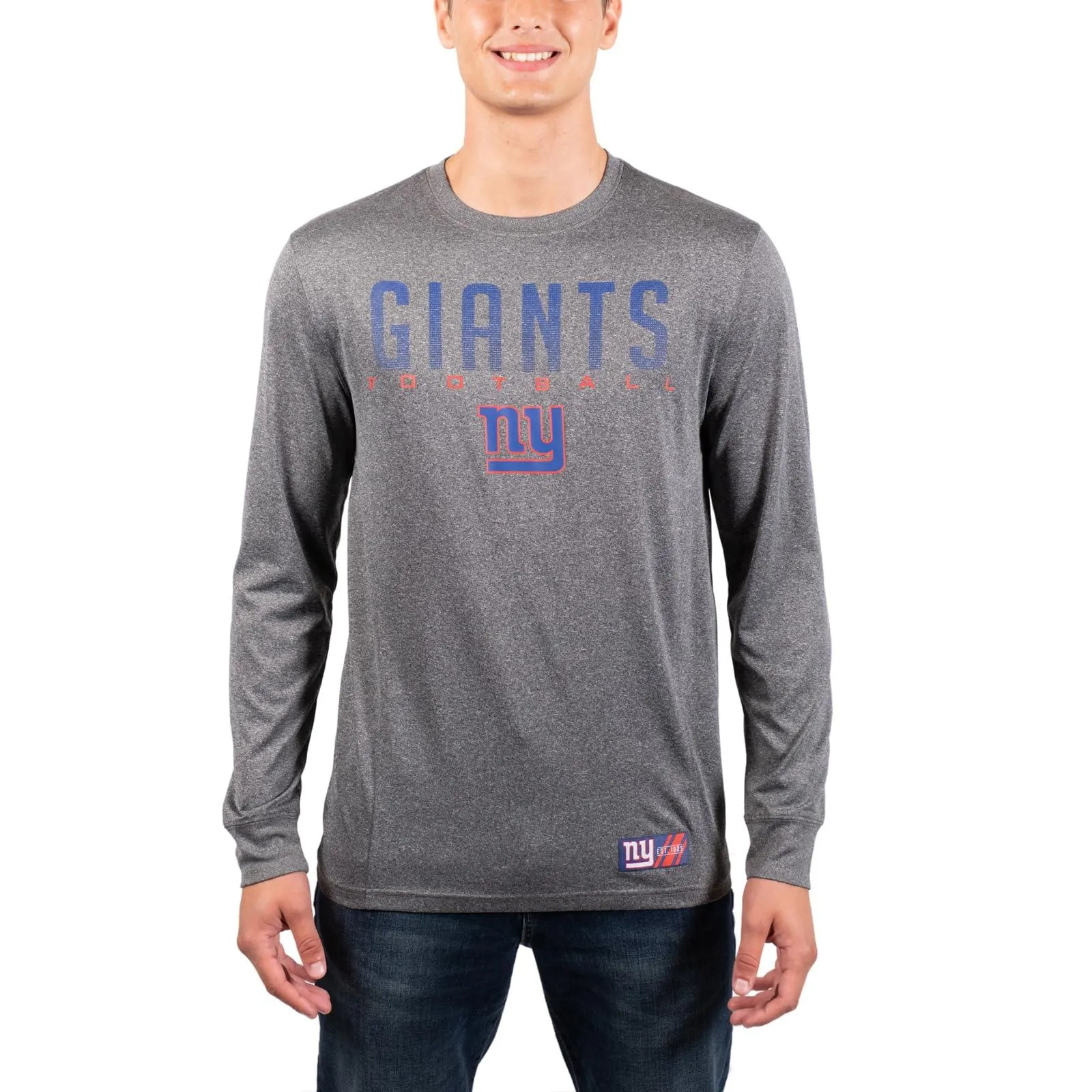 Ultra Game NFL Official Adults Super Soft Game Day Long Sleeve T-Shirt - Unisex New York Giants|New York Giants