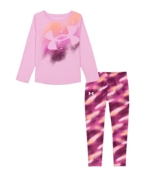 Under Armour Little Girls' UA Gradient Printed Leggings Set - Stellar Pink
