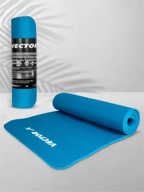 VECTOR X Non-Toxic Phthalate Free Best Quality and Anti slip NBR Eco Friendly 100 mm mm Yoga Mat (Blue)