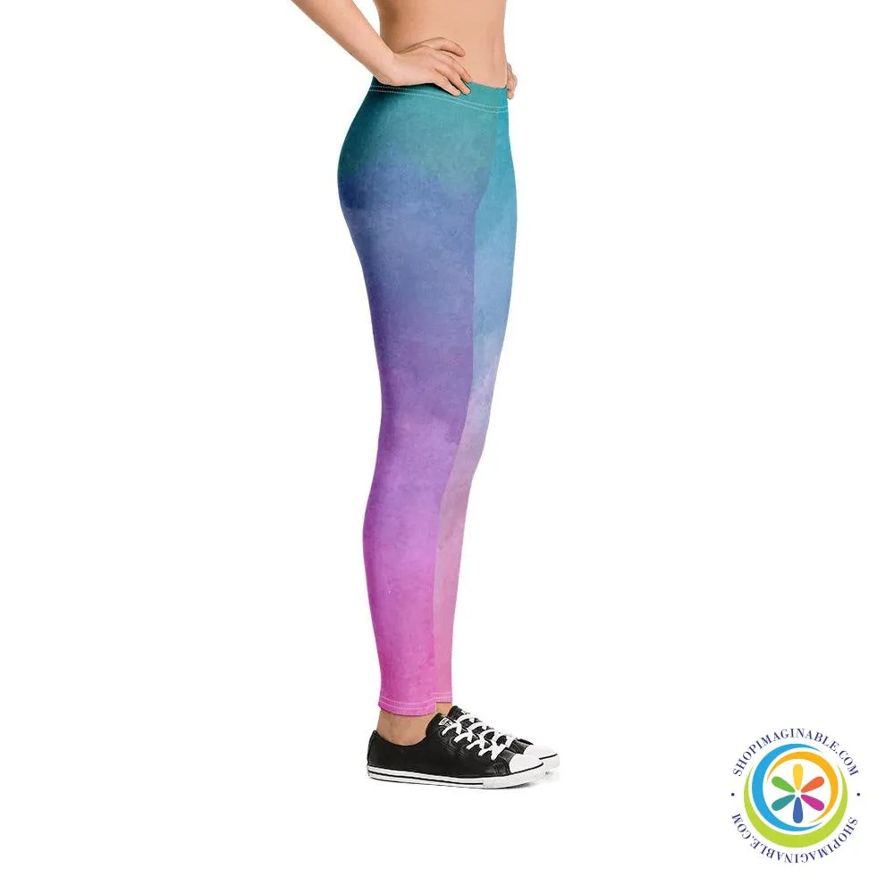 Vibrant Watercolor Full Length Leggings