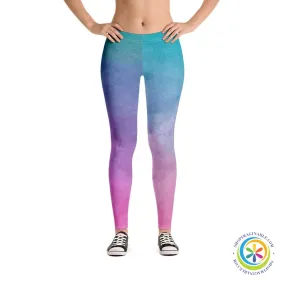 Vibrant Watercolor Full Length Leggings