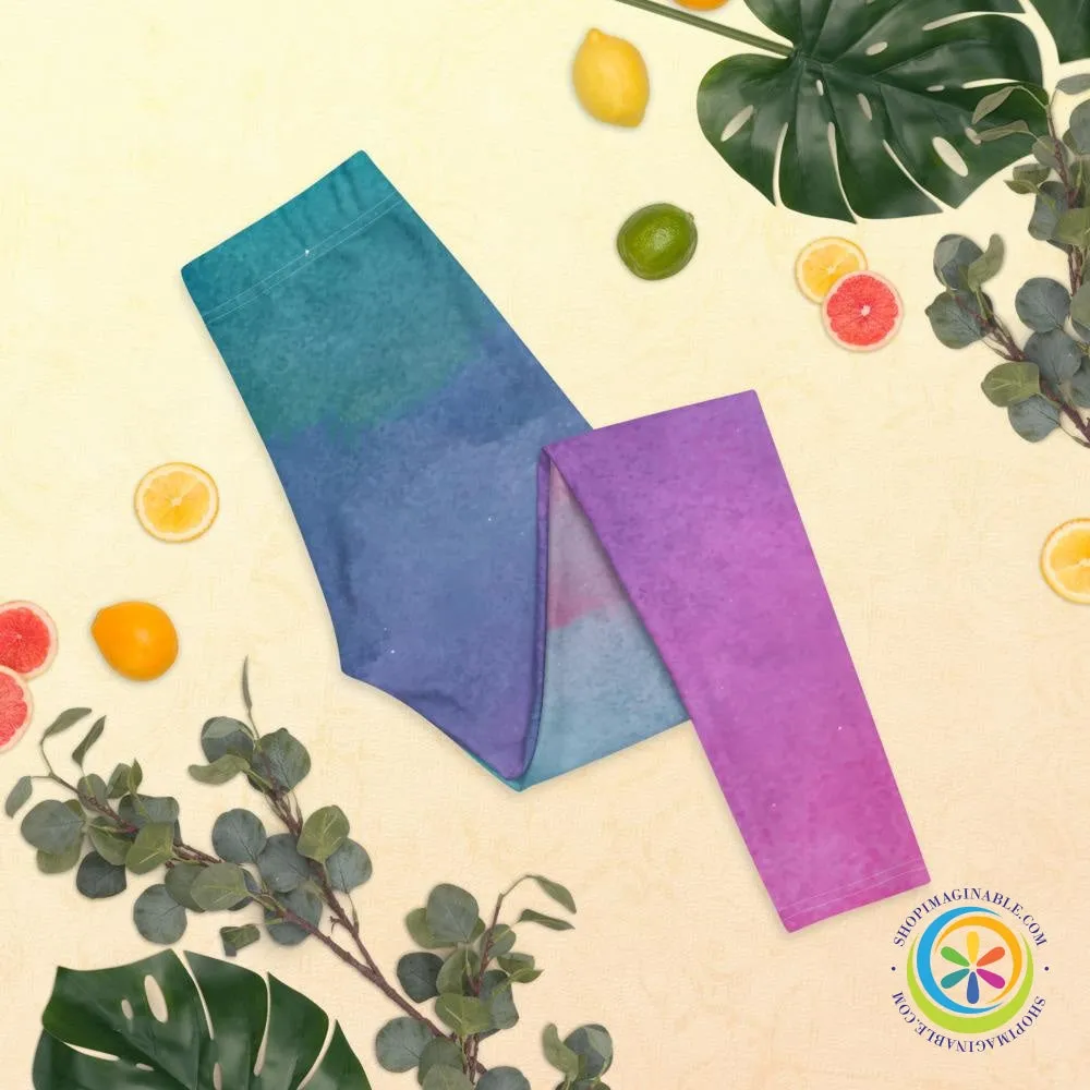 Vibrant Watercolor Full Length Leggings