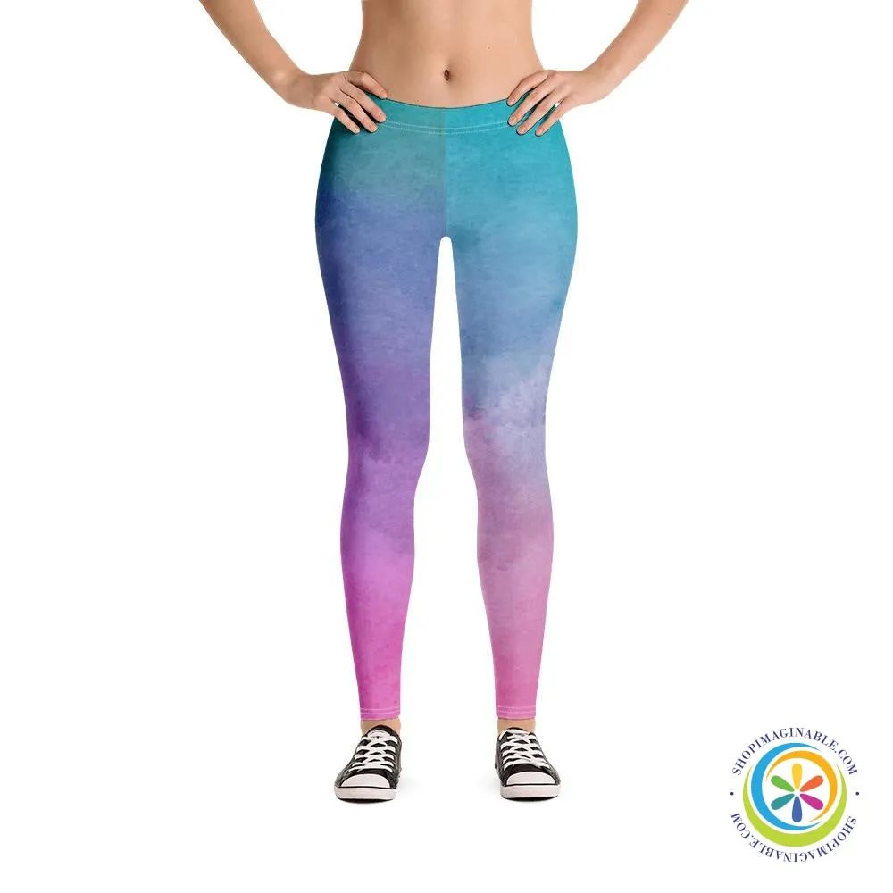 Vibrant Watercolor Full Length Leggings