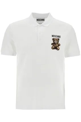 white cotton polo with embroidered logo V1601 0242 MULTI WHITE