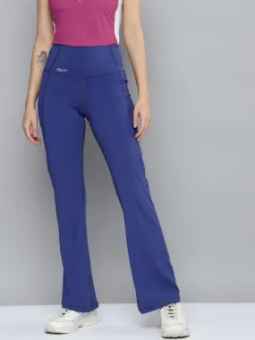 Women Blue Solid Bootcut Track Pants
