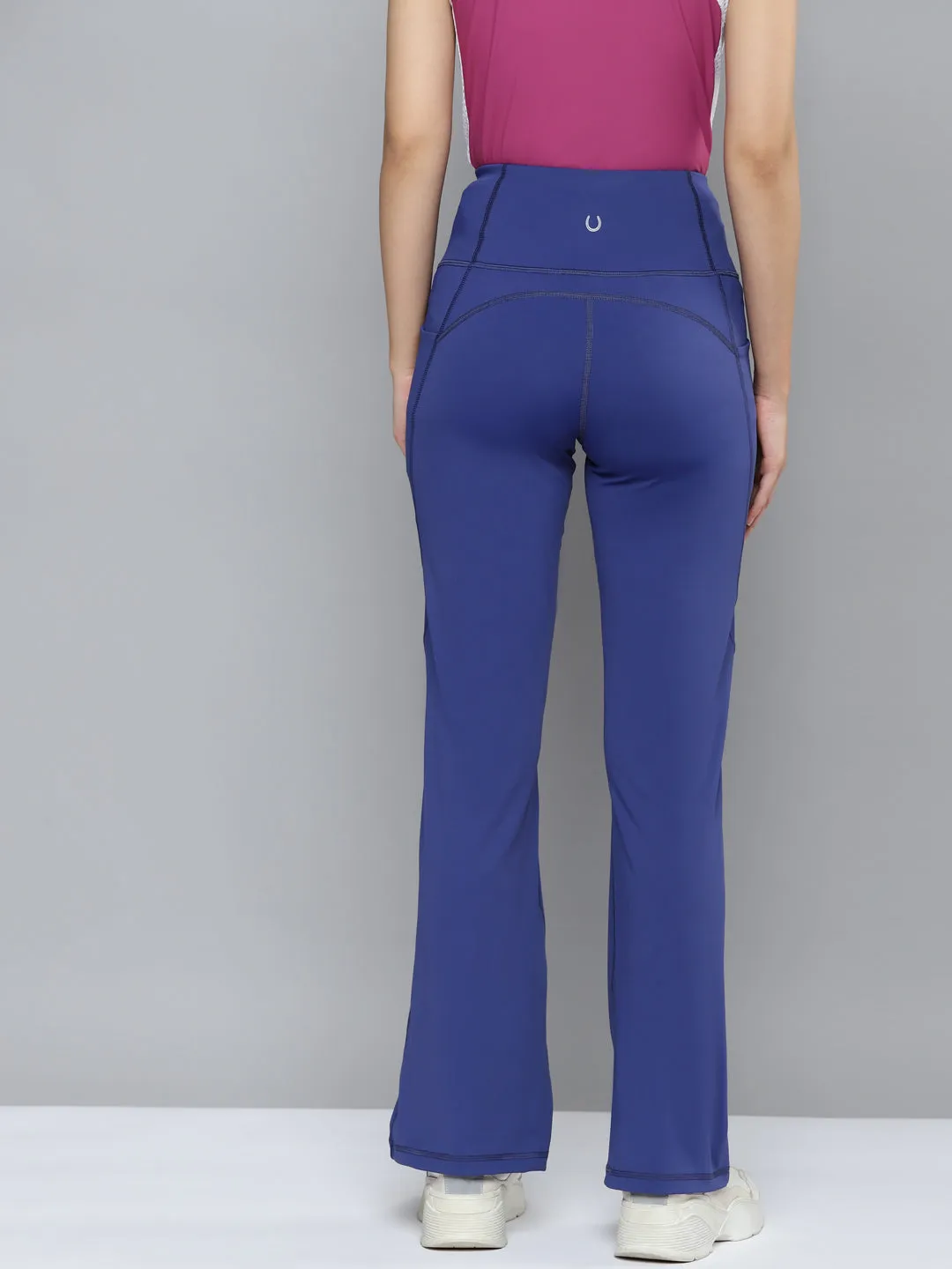 Women Blue Solid Bootcut Track Pants