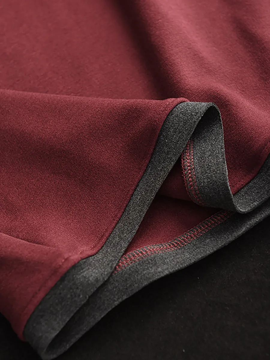 Women Fashion Turtleneck Spliced Warm Bottom Shirt