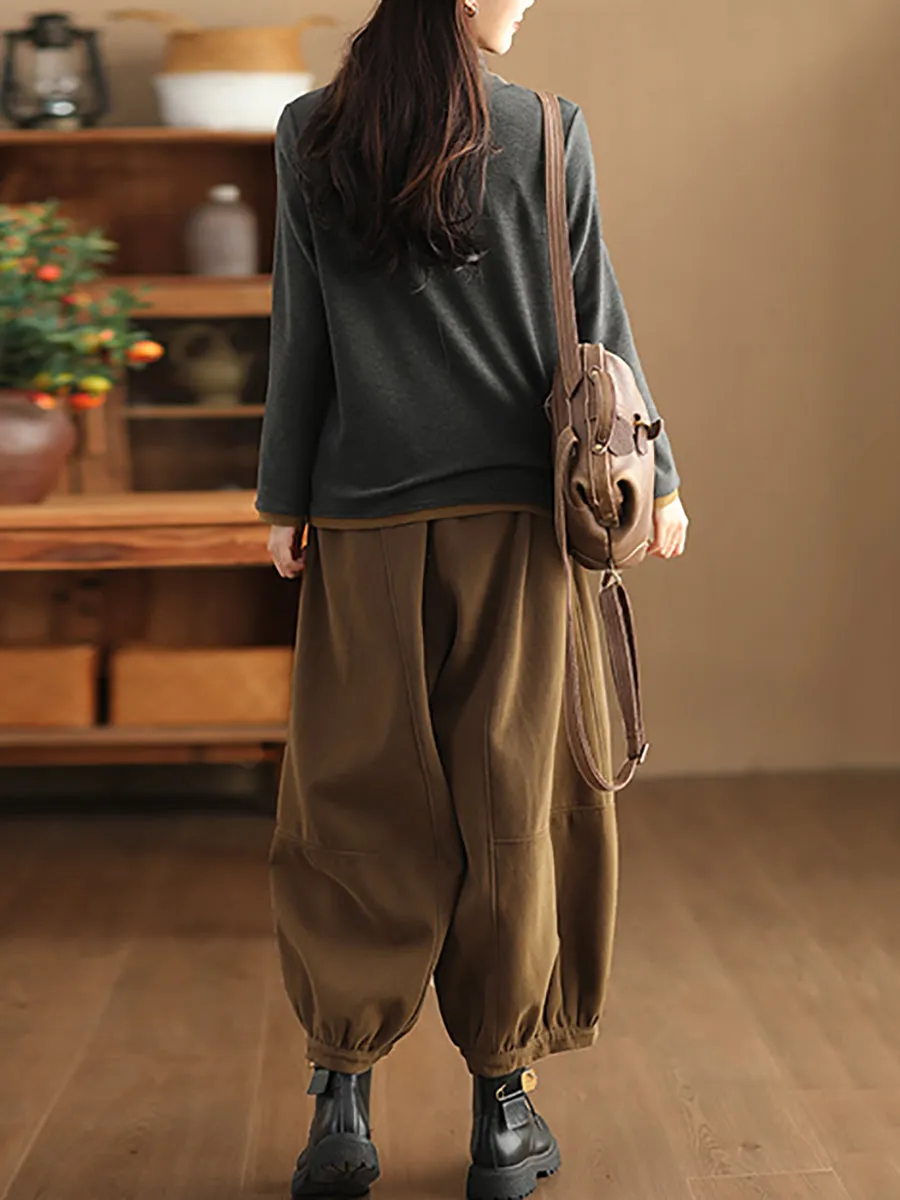 Women Fashion Turtleneck Spliced Warm Bottom Shirt