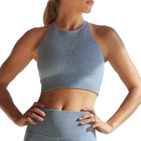 Women High Neck Heathered Seamless Bra