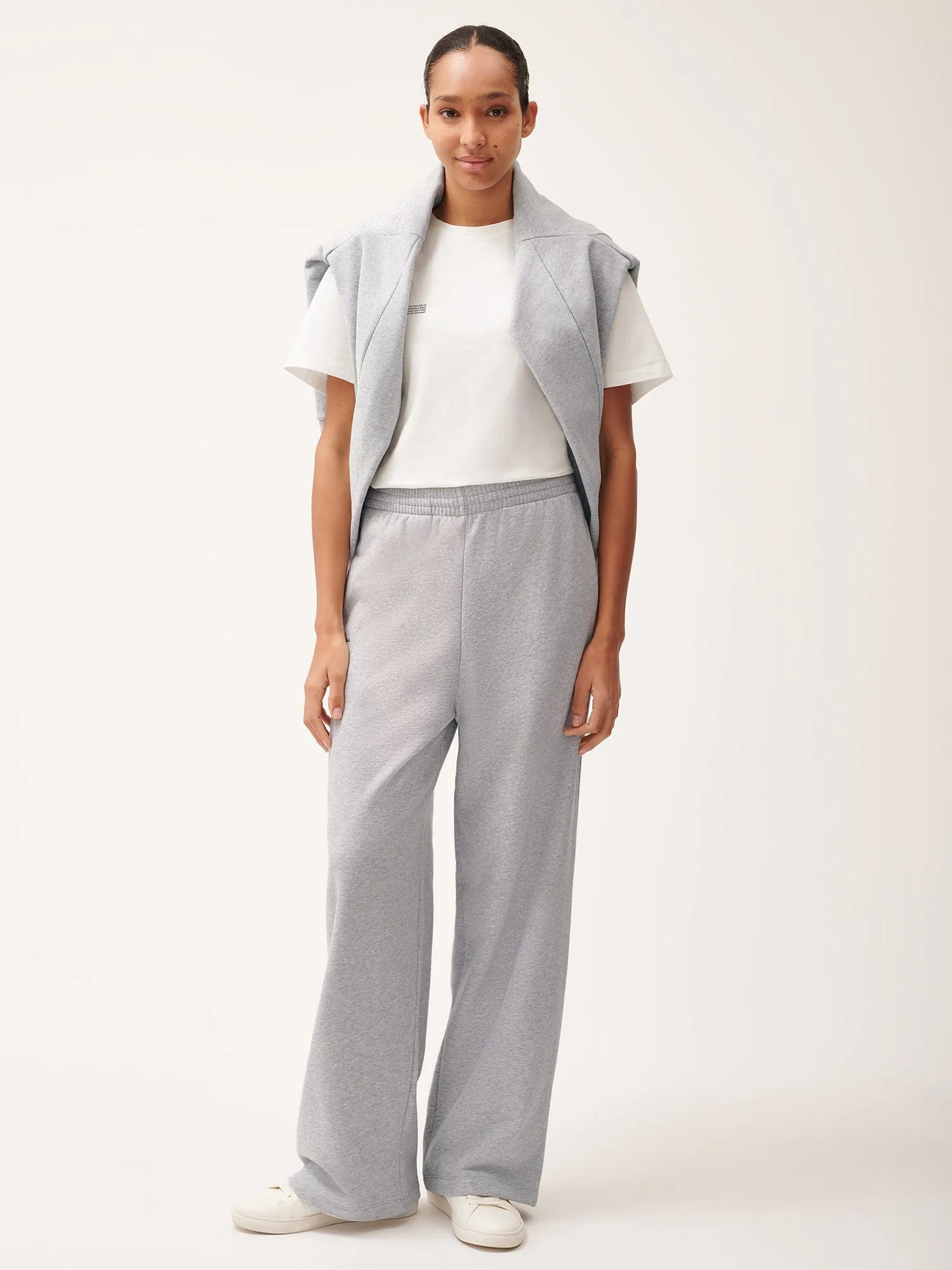 Womens 365 Midweight Straight Leg Track Pants—grey marl