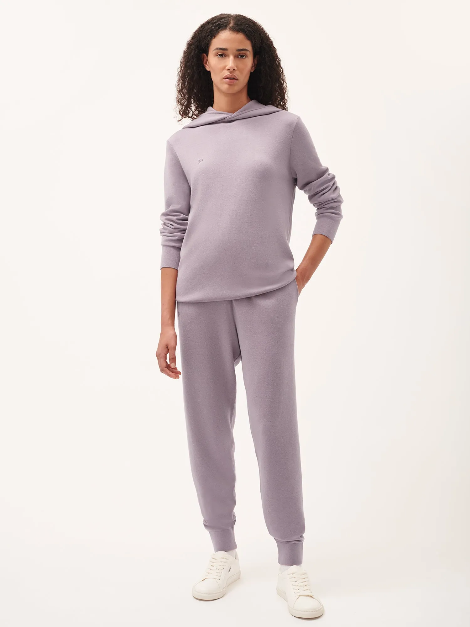 Womens DNA Regenerative Merino Wool Track Pants—raisin purple