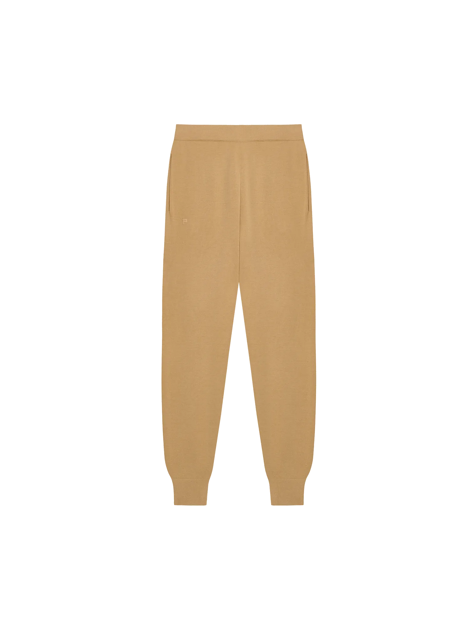 Womens Regenerative Merino Wool Track Pants—camel