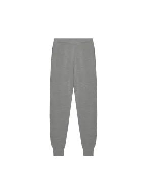 Womens Regenerative Merino Wool Track Pants—grey marl