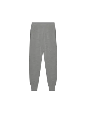Womens Regenerative Merino Wool Track Pants—grey marl