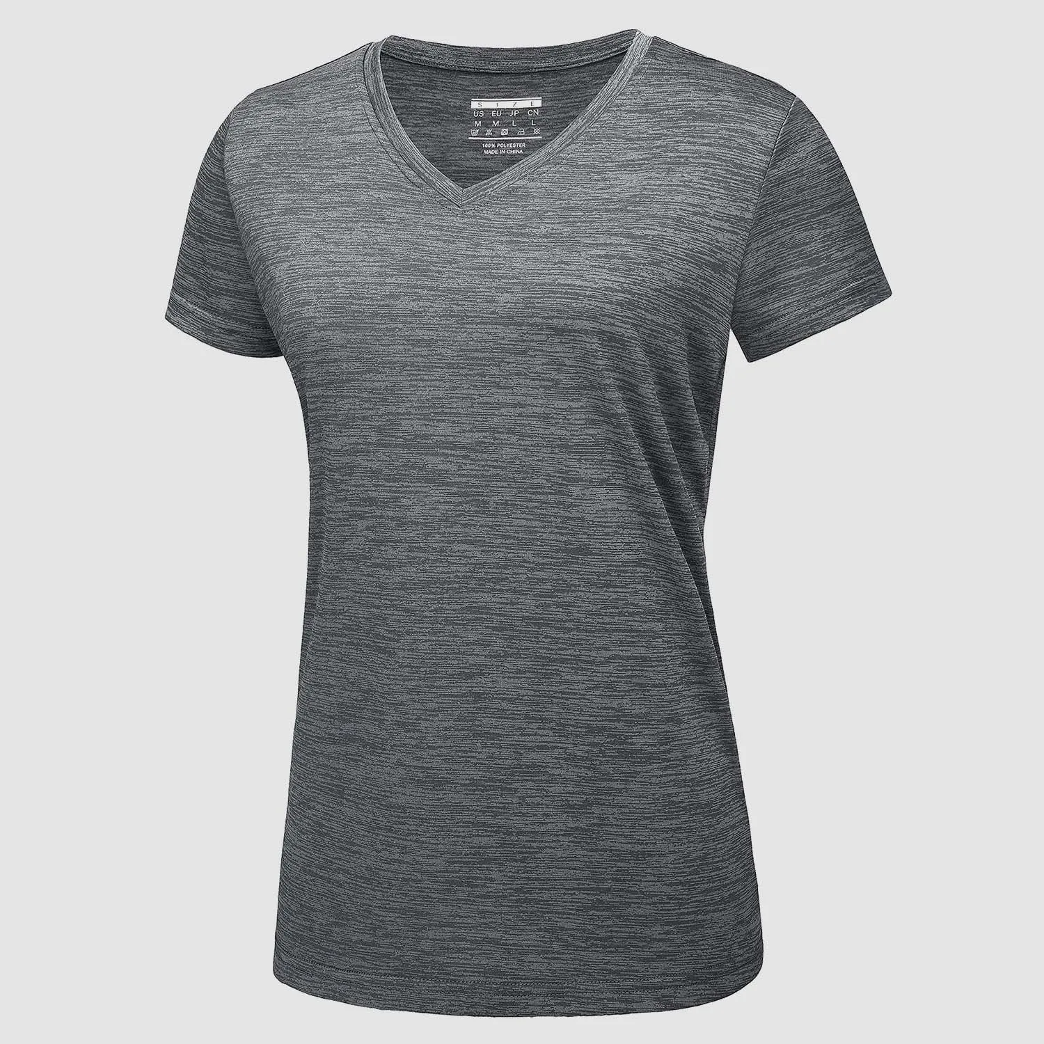 Women's V Neck T-shirt Moisture Wicking Yoga Shirts Quick Dry Athletic Top