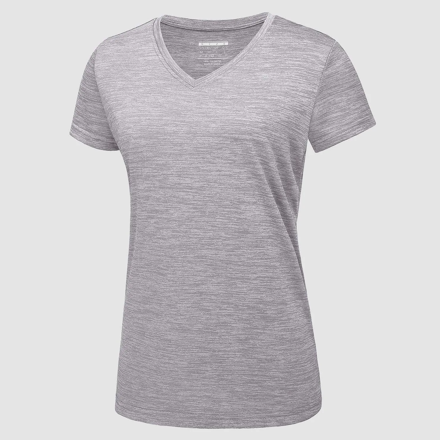 Women's V Neck T-shirt Moisture Wicking Yoga Shirts Quick Dry Athletic Top