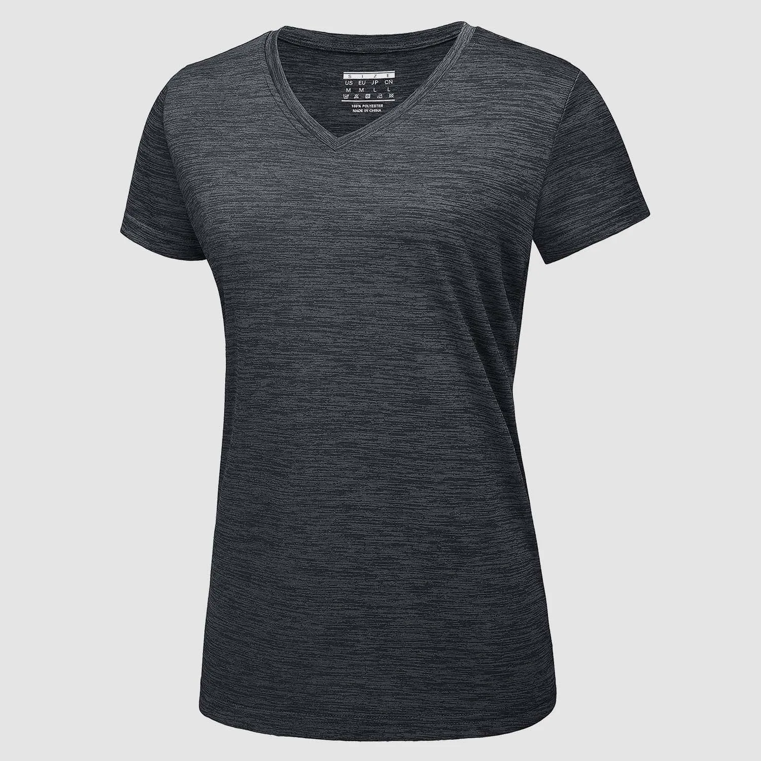 Women's V Neck T-shirt Moisture Wicking Yoga Shirts Quick Dry Athletic Top