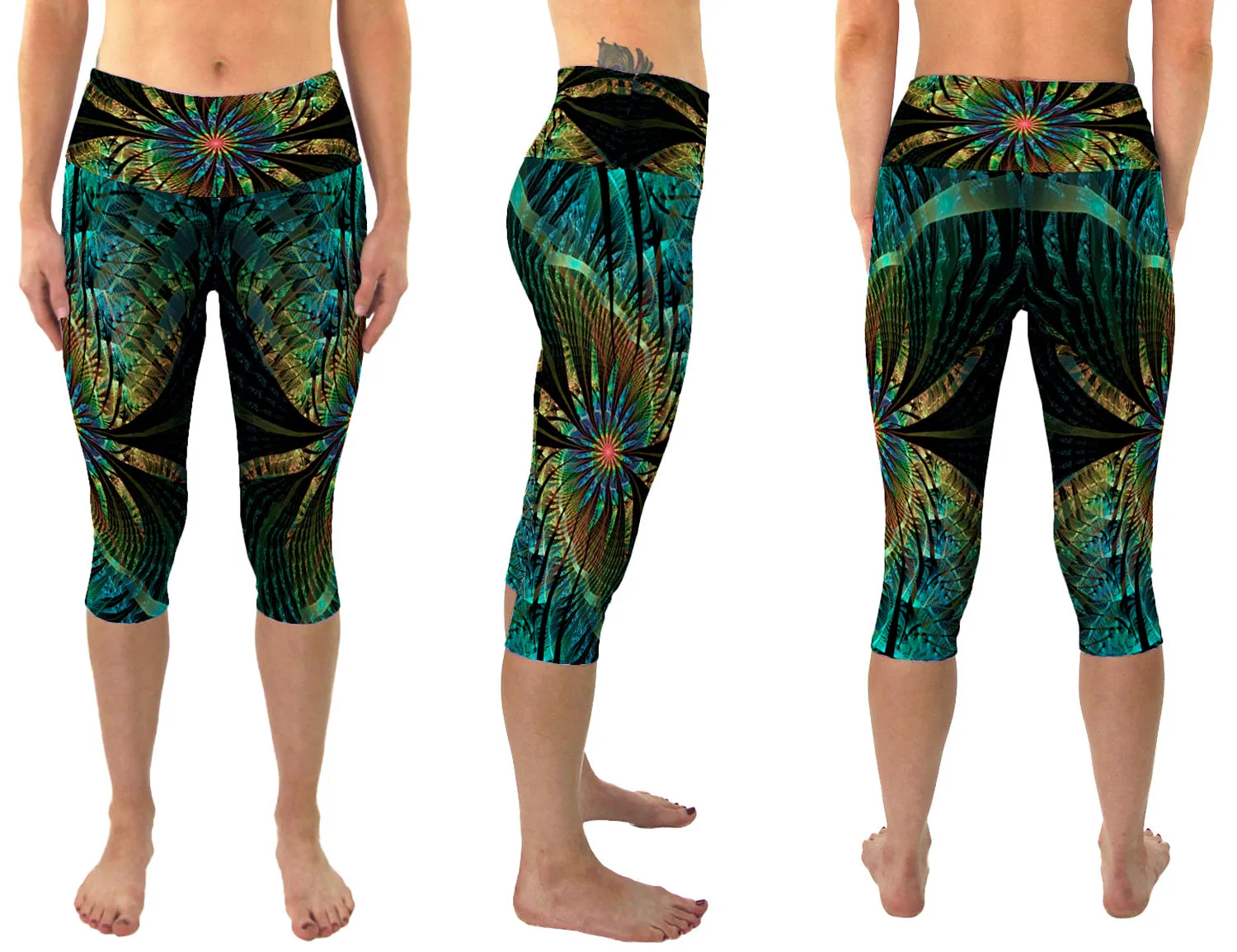 Yoga Cropped Leggings | Festival Clothing | Rave Pants | PaonPaon
