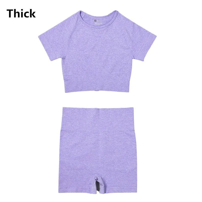 Yoga Gym Set Tops T-shirt Bra Legging Sport Set For Women