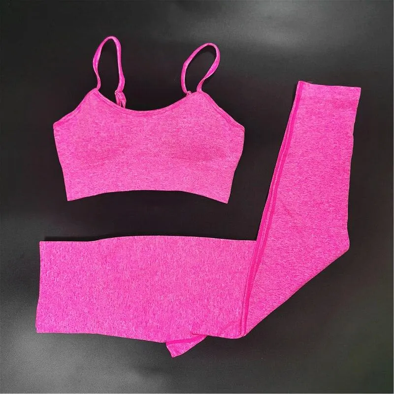 Yoga Gym Set Tops T-shirt Bra Legging Sport Set For Women
