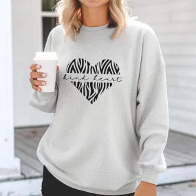 Zebra Kind Heart Ladies Sweatshirt